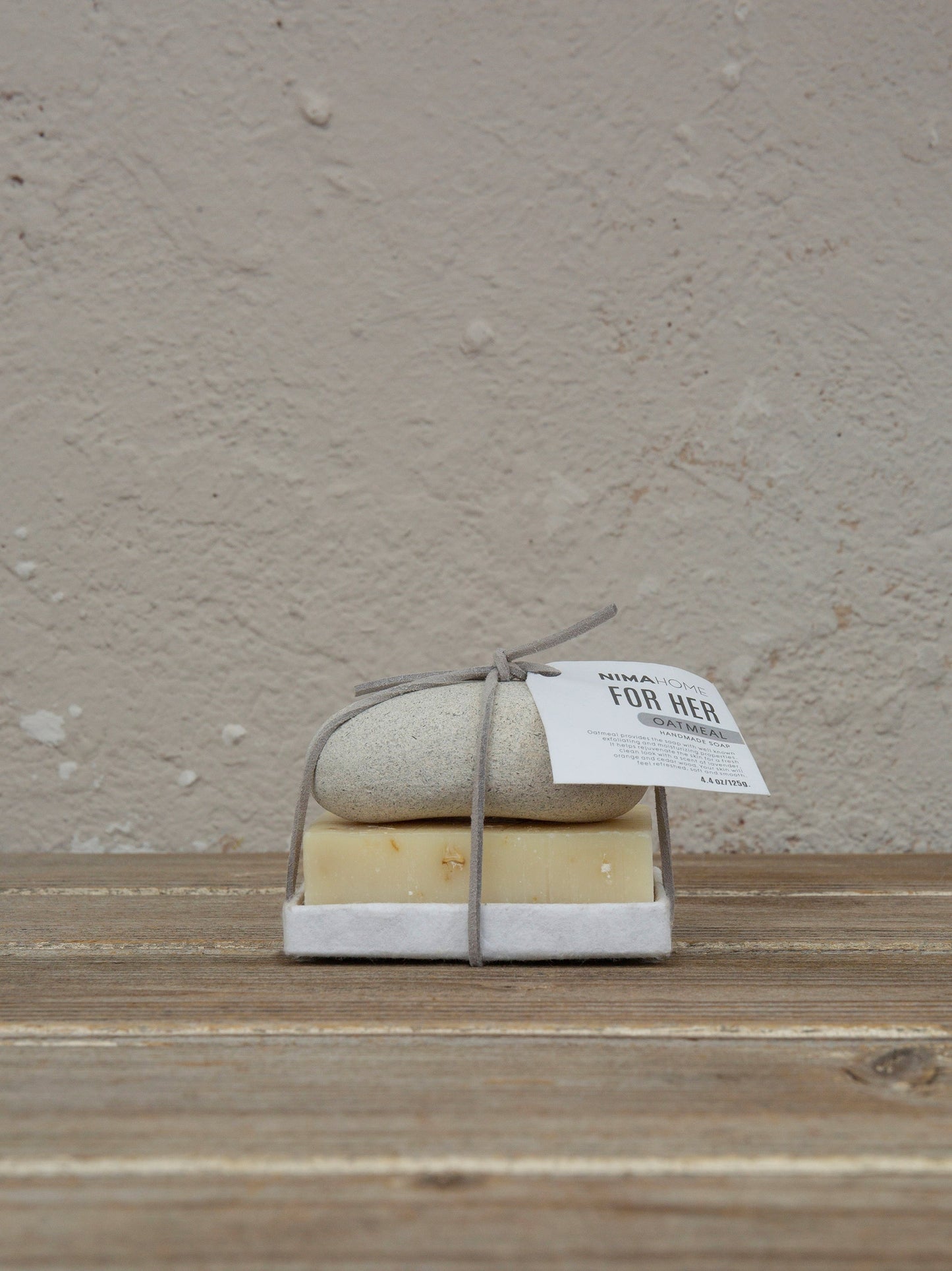 Σετ Σαπούνι χειροποίητο 125g + Πέτρα απολέπισης - Oatmeal