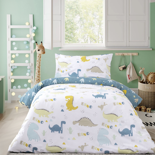 Κουβερλί Παιδικό Μονό Σετ με Μαξιλαροθήκη 160x240εκ. Super Dino - Nima - MyHouseandKids