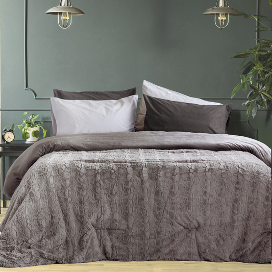 Κουβερτοπάπλωμα Γούνινο Μονό 160x240 Velure Cigar Beige - NimaHome - MyHouseandKids