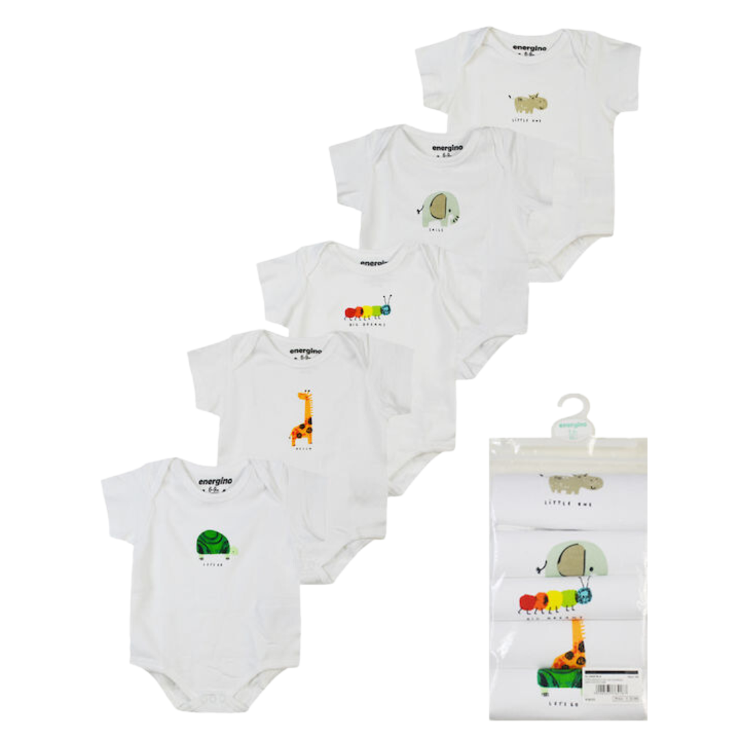 Φορμάκια Σετ 5 Τεμ Κοντομάνικα Λευκά - Energiers - MyHouseandKids