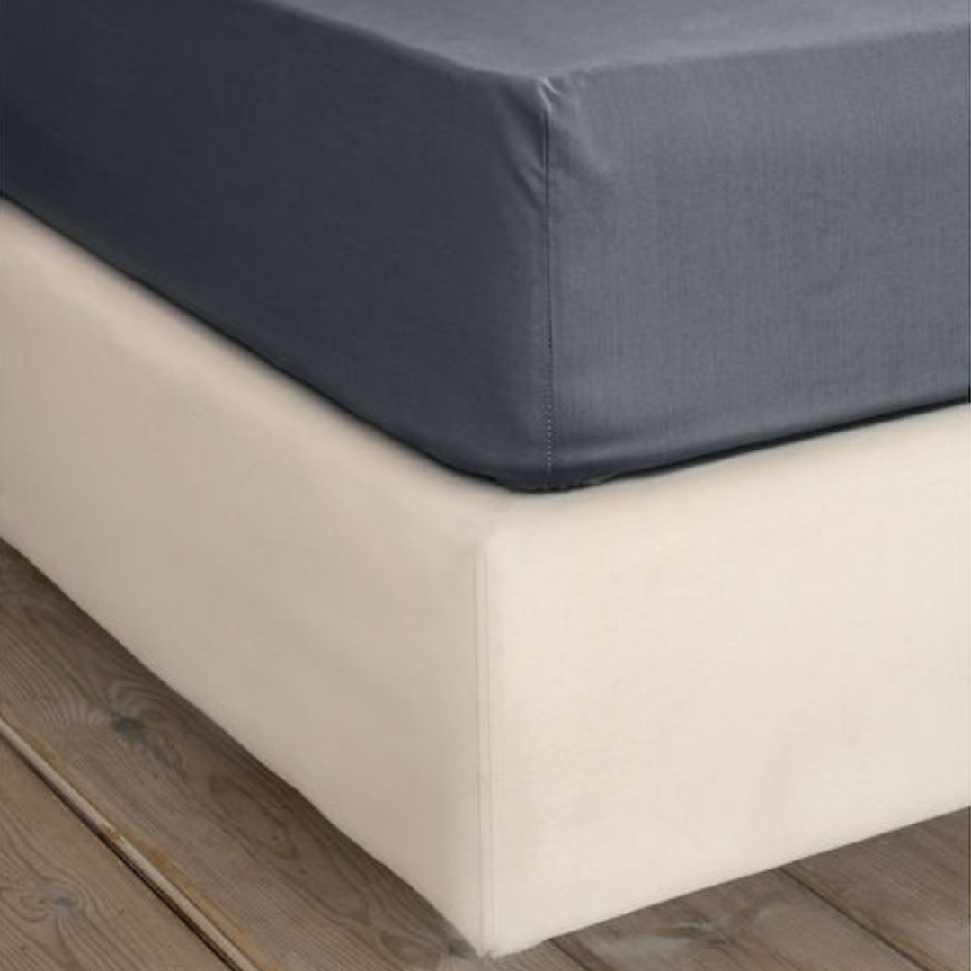 Σεντόνι με Λάστιχο Υπερδιπλο Unicolors Midnight Gray 160x200x35