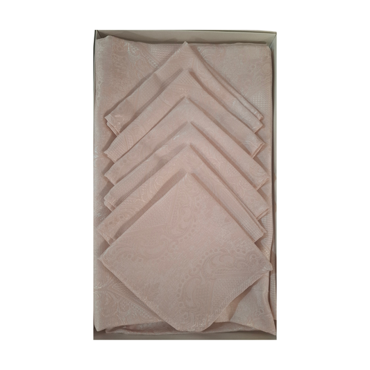 Σετ Φαγητού Ζακάρ 7 Τεμ Πούδρα 140x180cm - LineaHome - MyHouseandKids