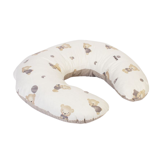 Μαξιλάρι Θηλασμού Bear' s Nest Λευκό-Γκρι Dimcol 60x50x15cm - Dimcol - MyHouseandKids