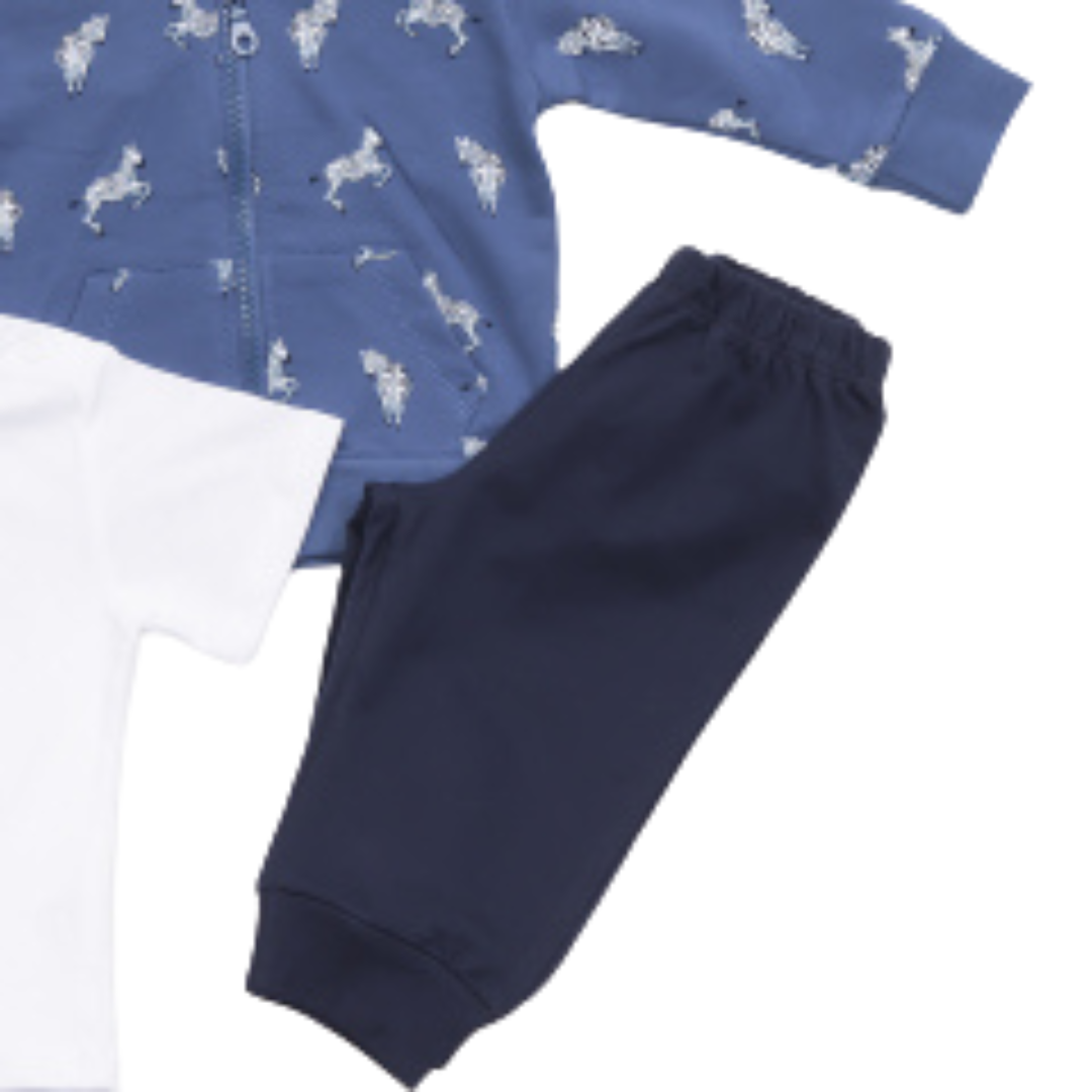 Σετ Bebe 3 Τεμ Αχνούδιαστο Μπλε - Trax - MyHouseandKids