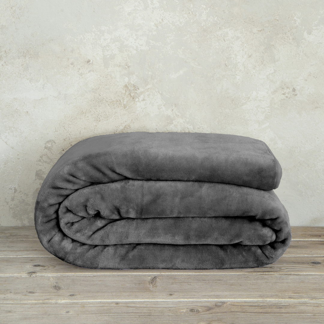 Κουβέρτα Βελουτέ Γκρι Σκούρο Coperta Dark Gray Nima Home - Nima - MyHouseandKids