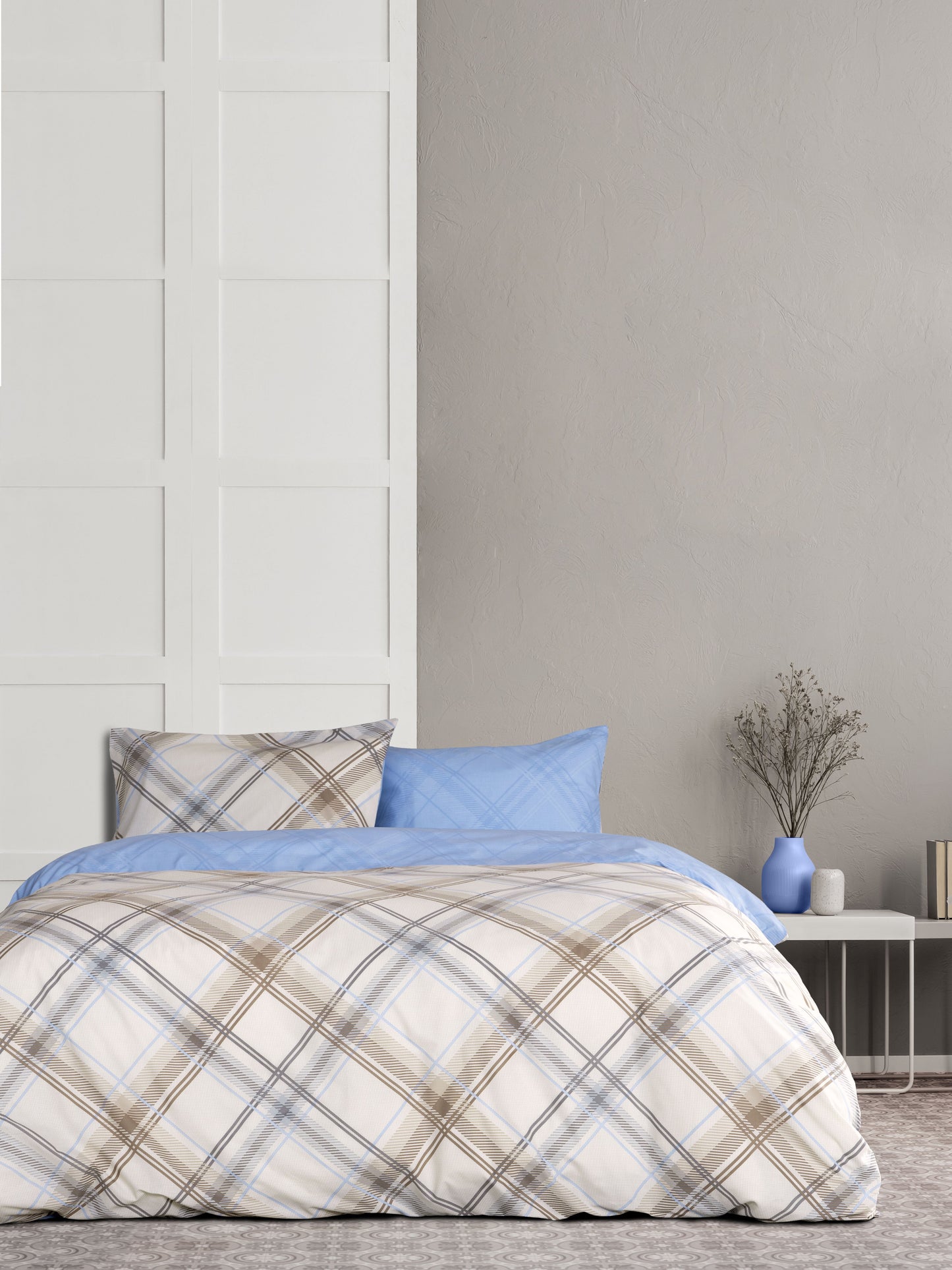 Κουβερλί Υπέρδιπλο - Cube Beige