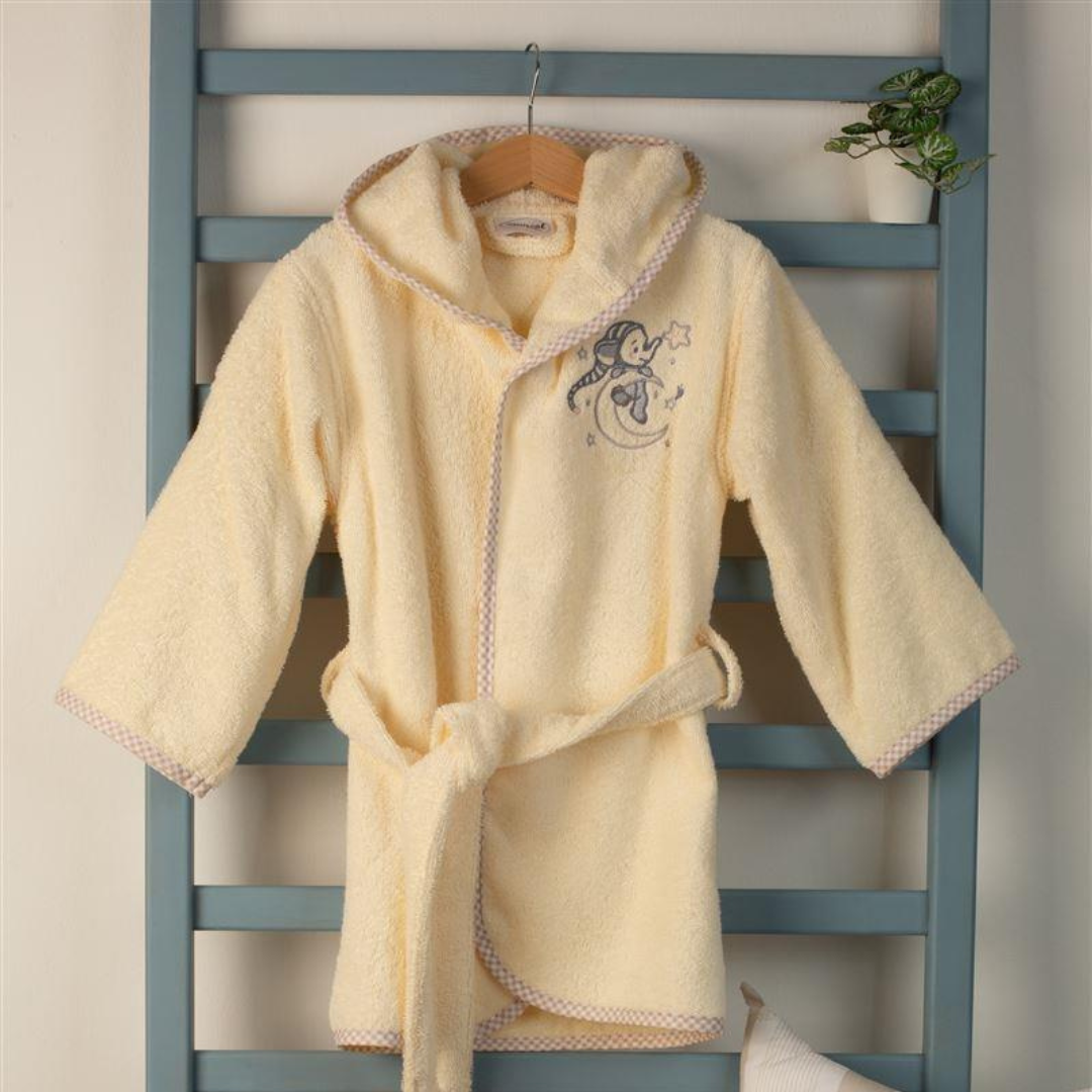 Μπουρνούζι Με Κέντημα Dreaming Elephant Εκρού - Dimcol - MyHouseandKids