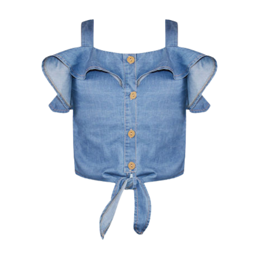 Πουκάμισο Αμάνικο Τζην Κορίτσι Μπλε - Energiers-MyHouseandKids