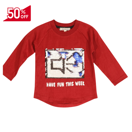 Μπλουζα Κόκκινημε Σχέδιο που Αλλαζει Χρώμα - ΝewCollege - MyHouseandKids