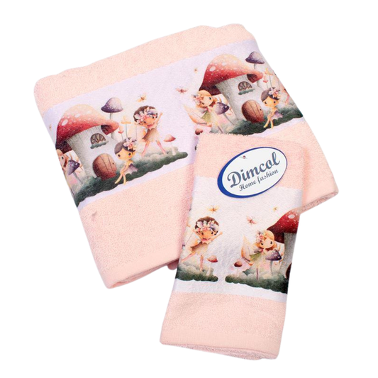 Σετ Βρεφικές Πετσέτες Fairies Ροζ - Dimcol - MyHouseandKids