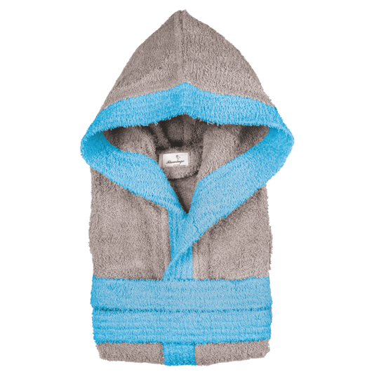 Μπουρνούζι παιδικό δίχρωμο βαμβακερό Γκρι - Flamingo - MyHouseandKids