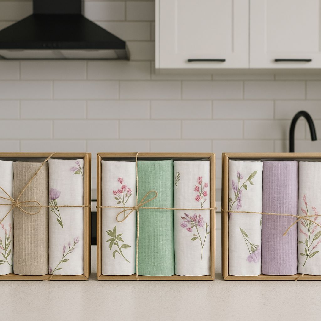 Ποτηρόπανα πικέ με κέντημα - Flamingo - MyHouseandKids