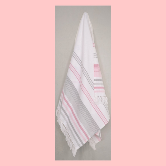 Πετσέτα θαλάσσης – παρεό με κρόσια Φούξια - FlamingoHomeTextiles - MyHouseandKids