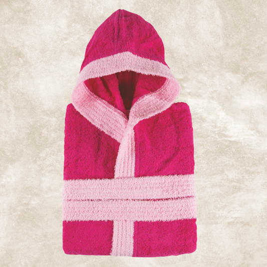 Μπουρνούζι παιδικό δίχρωμο βαμβακερό - Flamingohometextiles-MyHouseandKids