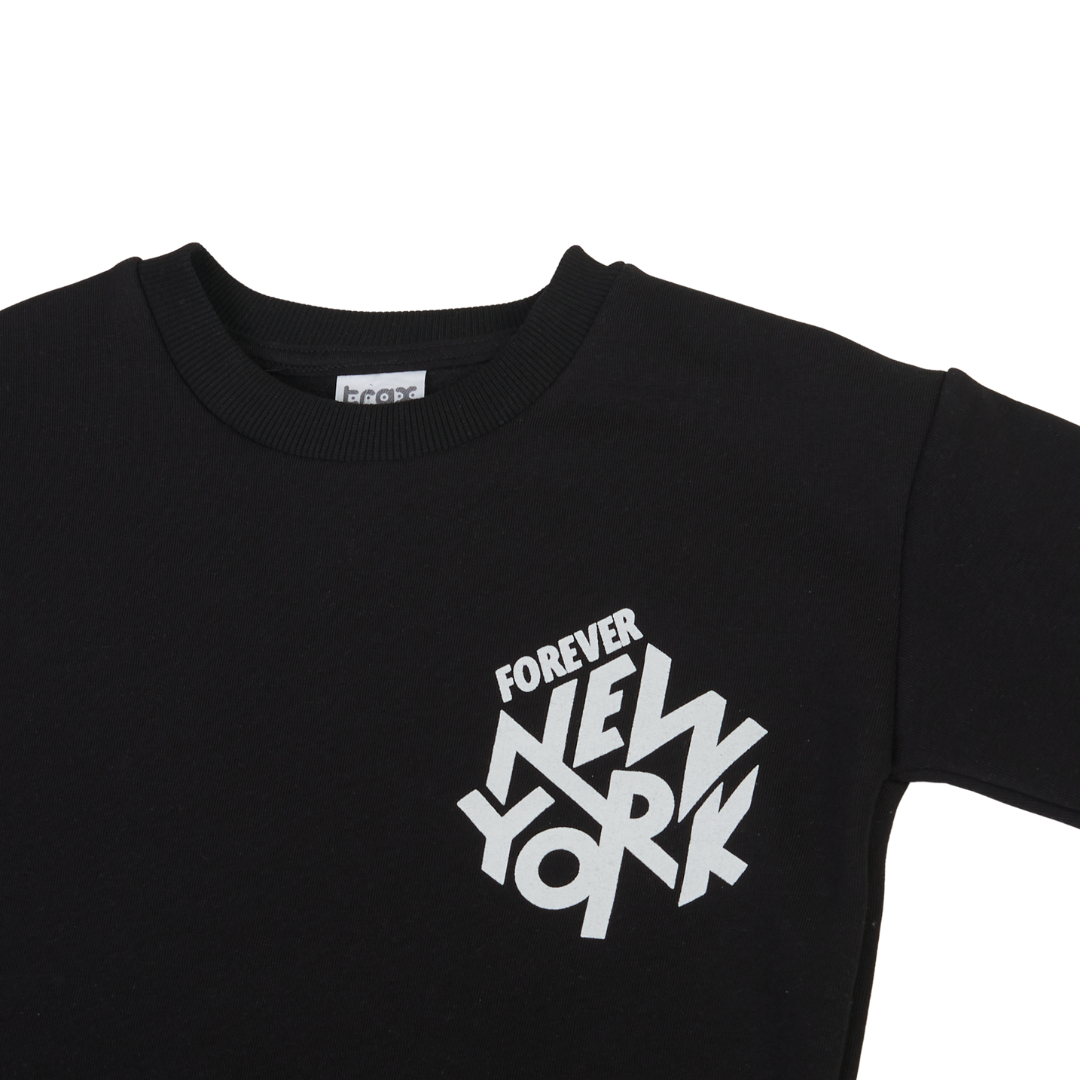 Μπλούζα Φούτερ Μαύρο "Forever New York" - Trax - MyHouseandKids