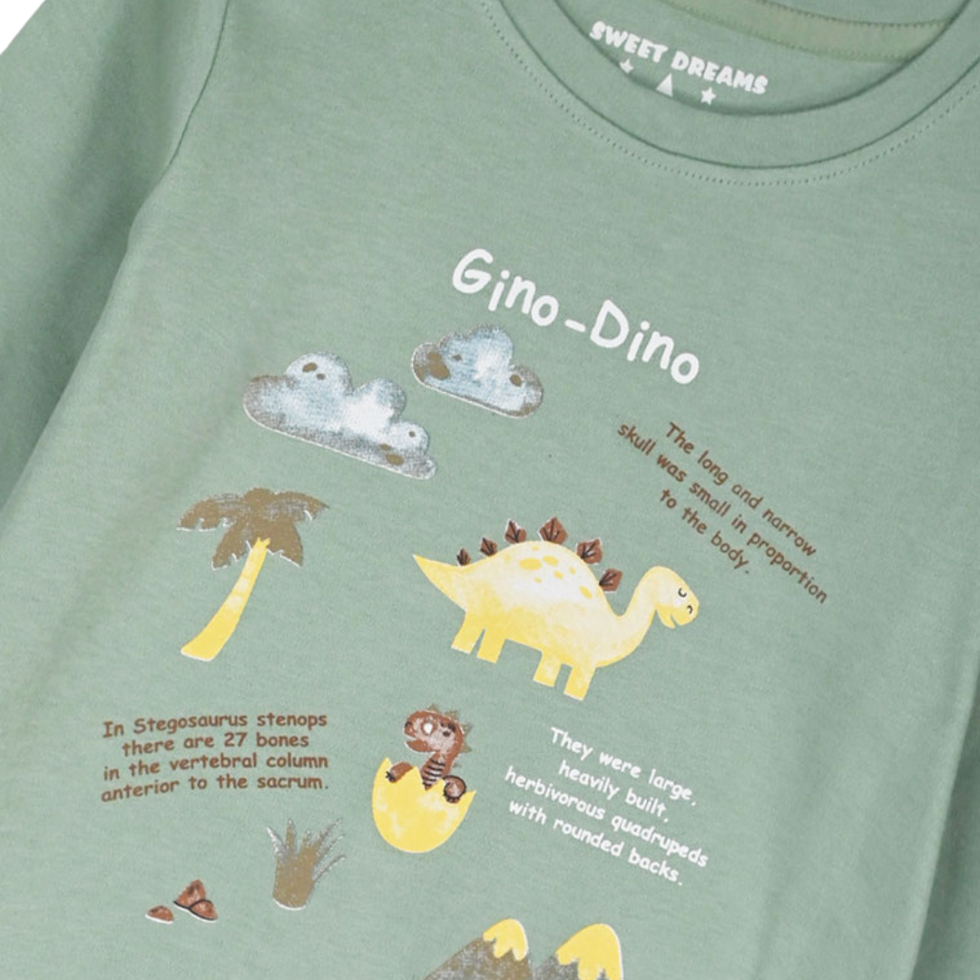 Πυζάμα Χειμερινή Gino-Dino Εκρού - Energiers - MyHouseandKids