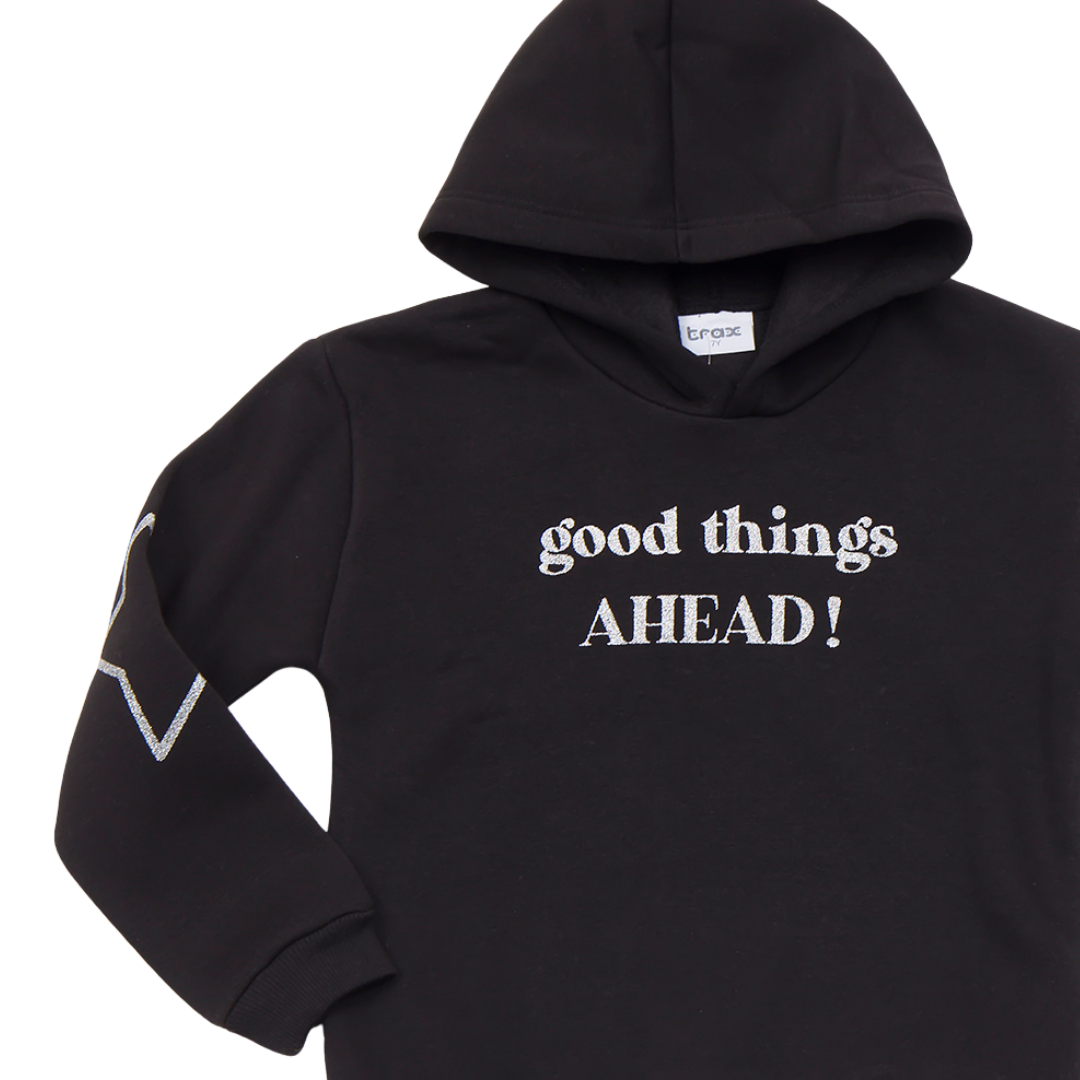 Μπλούζα Φούτερ Μαύρο "Good Things Ahead" - Trax - MyHouseandKids