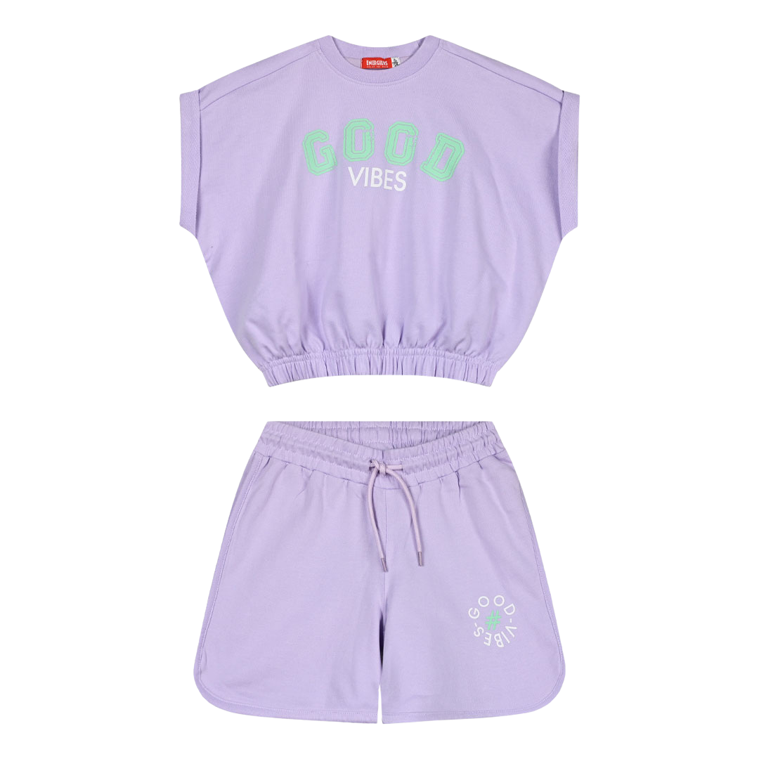 Σετ με Σορτς Μωβ "Good Vibes" - Energiers - MyHouseandKids