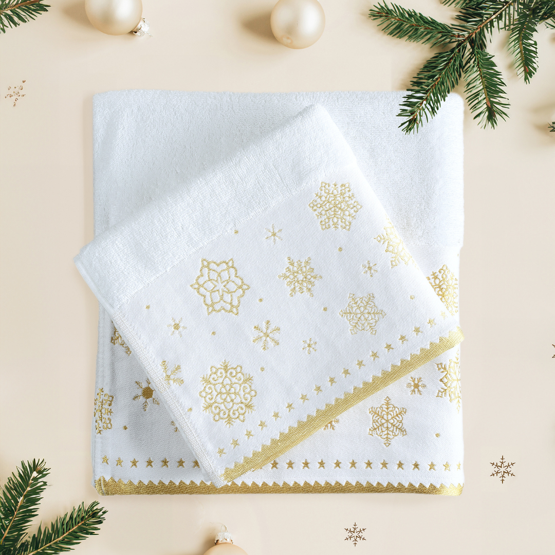 Χριστουγενιατικες Πετσέτες Μπάνιου Kόκκινες Glow - Nima - MyHouseandKids