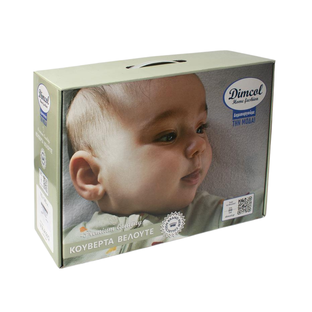 Koυβέρτα Βρεφική Κούνιας Βελουτε Πολυτελείας Mπλε 110x140cm - Dimcol - MyHouseandKids