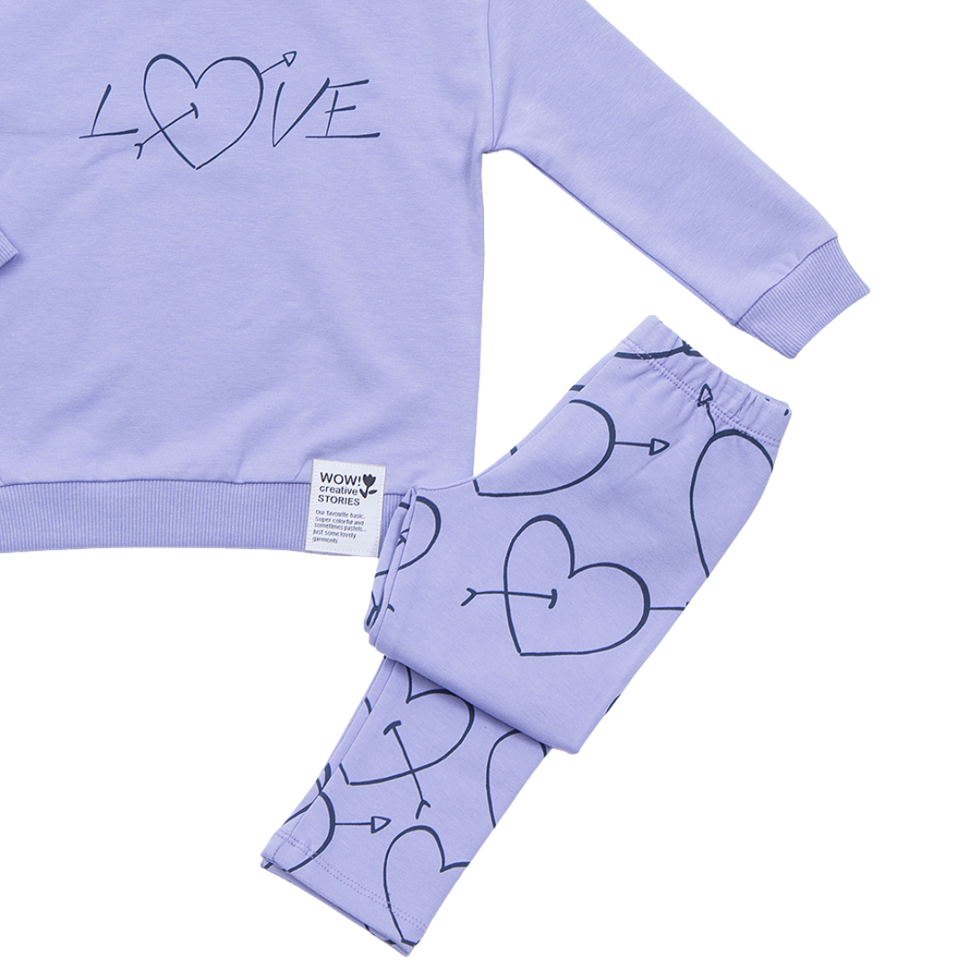 Σετ με κολάν Λιλά "Love" - Trax - MyHouseandKids