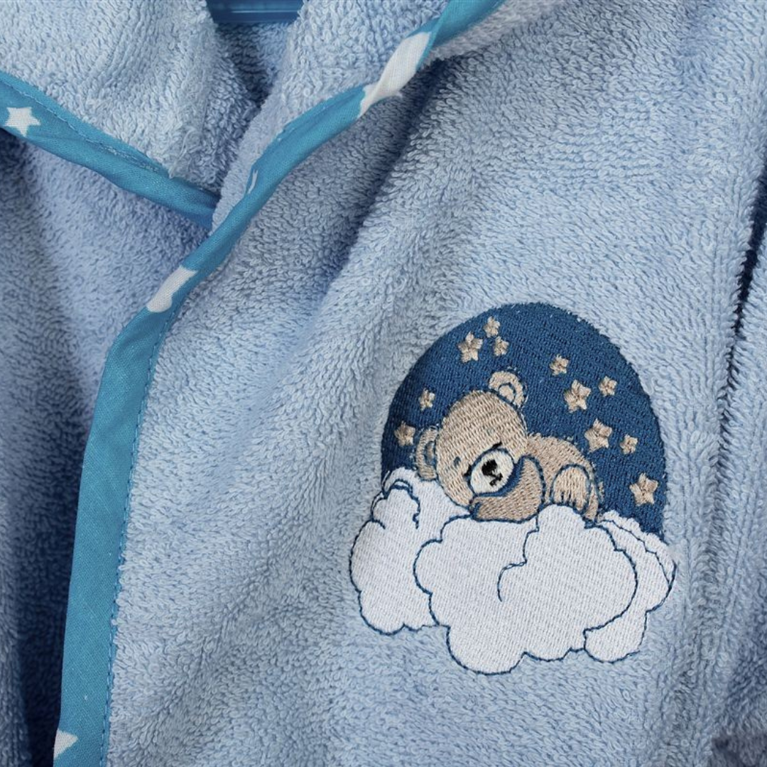 Mπουρνούζι Παιδικό Γαλάζιο Cloudy Bear Σε Κουτί Πολυτελείας Dimcol - Dimcol - MyHouseandKids