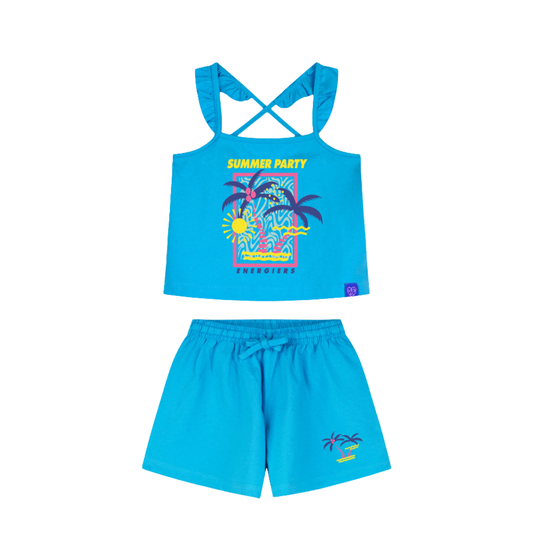 Σετ Κοριτσιού Mε Σορτς Τυρκουάζ Energiers 15-226389-0 - Energiers - MyHouseandKids