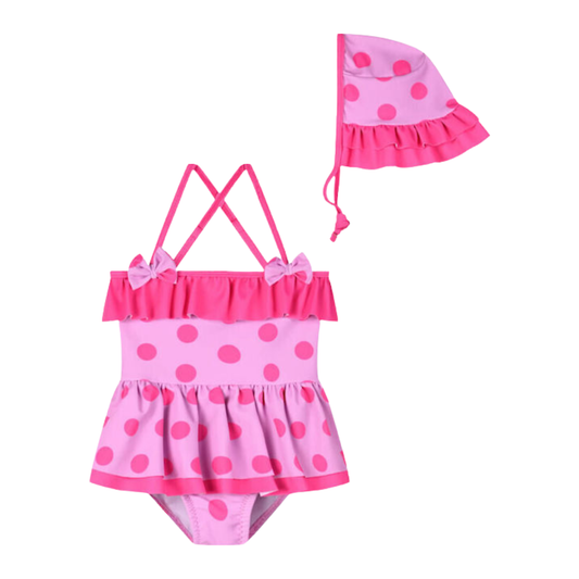 Mαγιό Ολόσωμο Ροζ + Ασορτι Καπελάκι - Energiers - MyHouseandKids