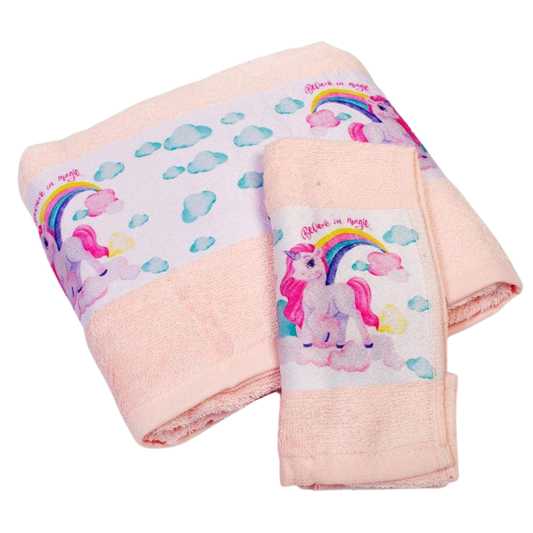 Σετ Βρεφικές Πετσέτες Magic Unicorn Ροζ - Dimcol - MyHouseandKids