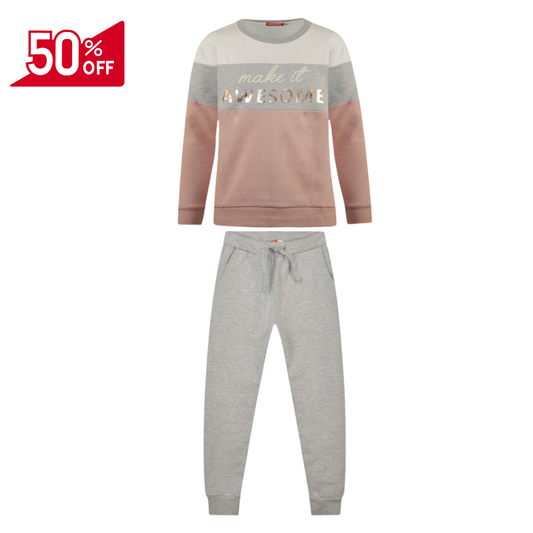 Φόρμα Make it Awesome Γκρι-Ροζ - Energiers - MyHouseandKids