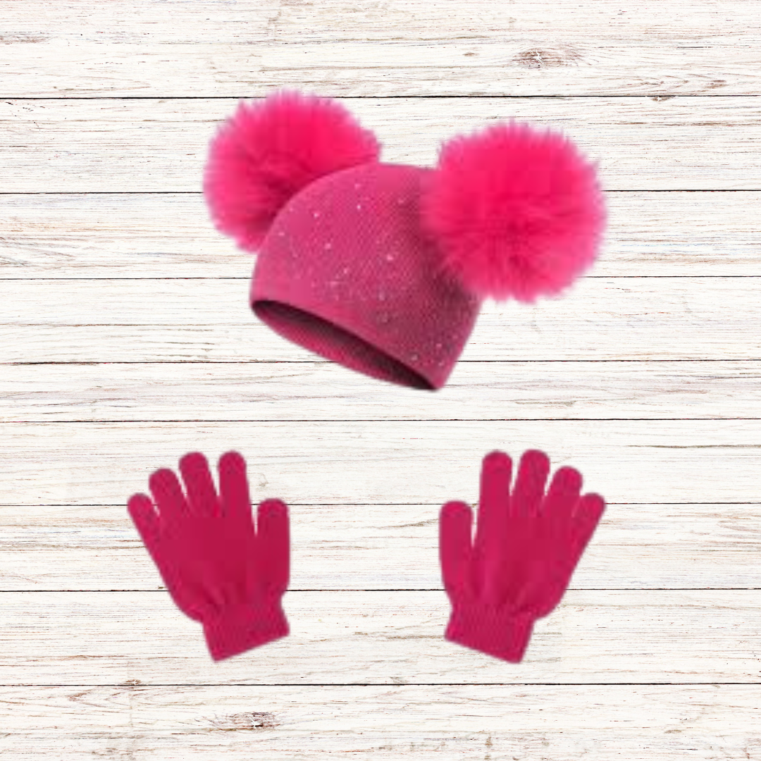 Σκουφάκι με Γαντάκια Φούξια - MyHouseandKids