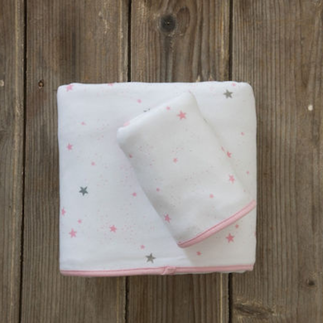 Βρεφικά Σεντόνια Λίκνου Φανελένια Nene Pink 2τμχ 70x110εκ. - NimaHome - MyHouseandKids