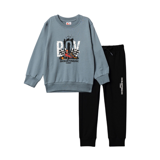 Παιδική Φόρμα Αγοριού Χειμερινή Αχνούδιαστη Rainy Cloud-Μαύρο Funky 227-317124-1 - Funky - MyhouseandKids