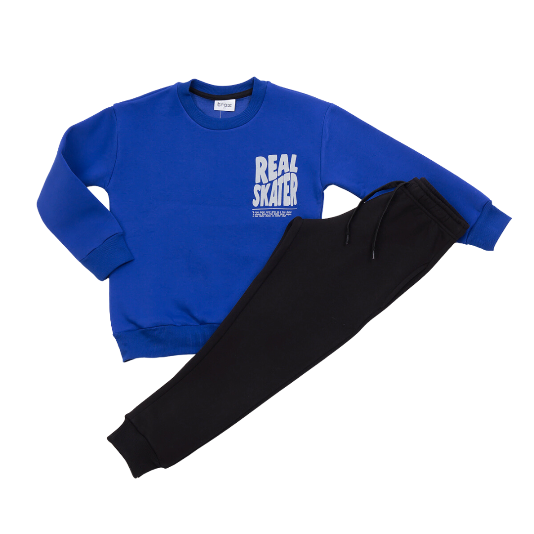 Φόρμα Φούτερ Μπλε"Real Skater" - Trax - MyHouseandKids