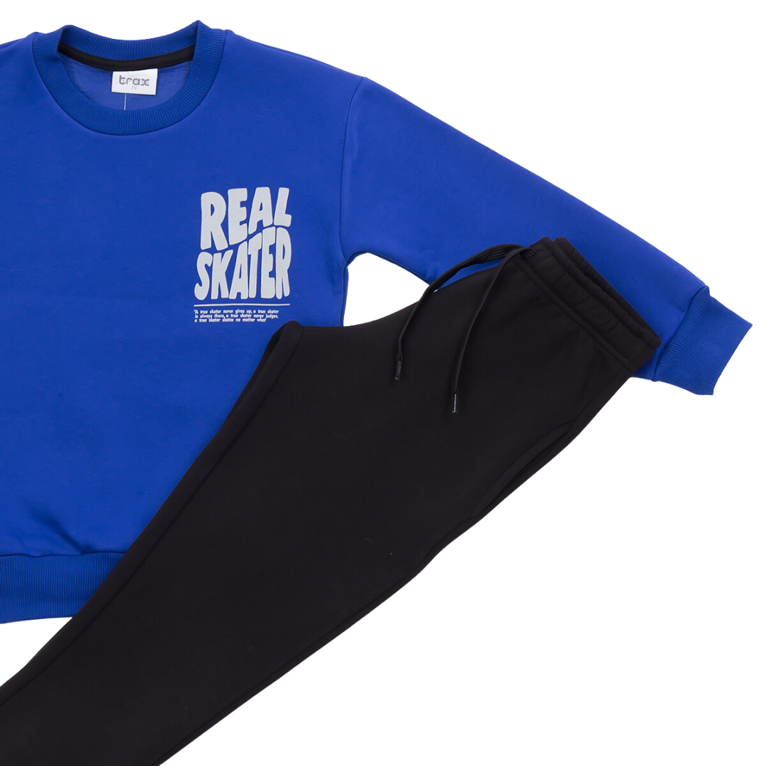 Φόρμα Φούτερ Μπλε"Real Skater" - Trax - MyHouseandKids