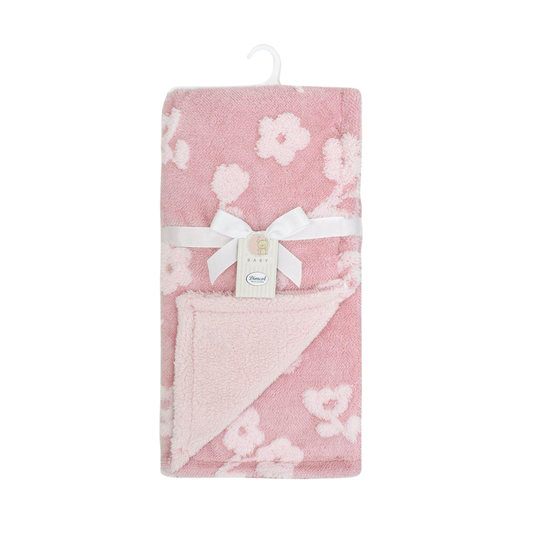 Κουβερτακι Sherpa Jacquard 70x100cm Flower Coral 460 gsm - Dimcol - MyHouseandKids