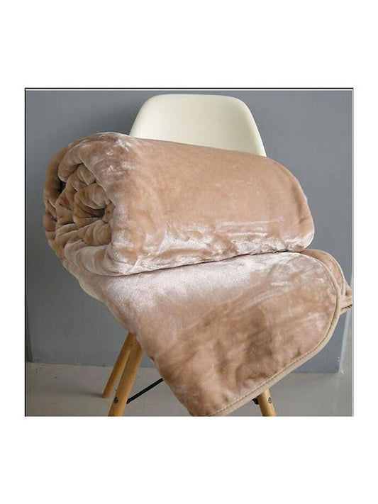 Κουβέρτα Βελουτέ Soft Velvet 160x220εκ. Beige - Flamingo - MyHouseandKids