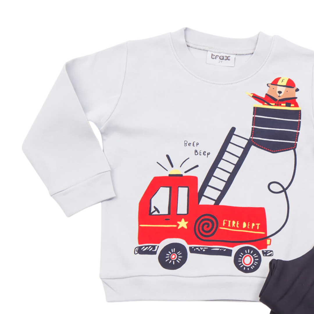 Πυζάμα Βαμβακερή Γκρί - Trax - MyHouseandKids