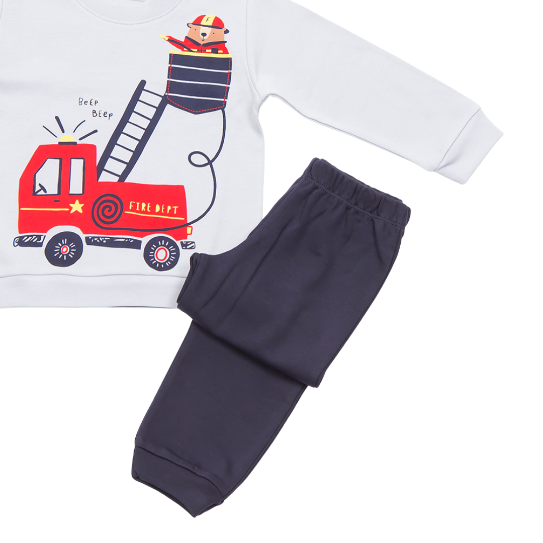 Πυζάμα Βαμβακερή Γκρί - Trax - MyHouseandKids