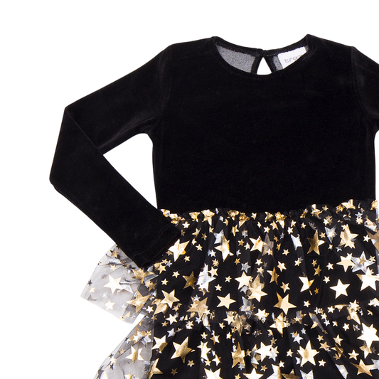 Φόρεμα Βελουτέ Με Χρυσα Αστέρια - Trax - MyHouseandKids