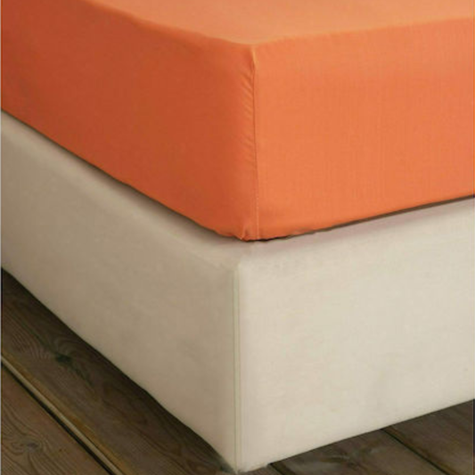 Κατωσέντονο Γίγας με Λάστιχο Unicolors Vivid Coral 180x200x35