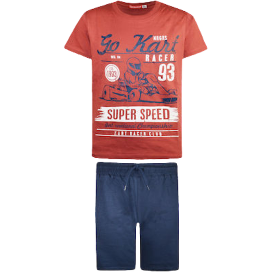 Σετ Παιδικό Αγόρι Κόκκινο - Μπλε "Go Kart" - Energiers - MyHouseandKids