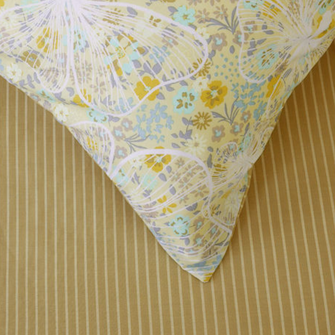 Σεντόνια Σετ με Λάστιχο Papillon Yellow - NimaHome-Kocoon - MyHouseandKids
