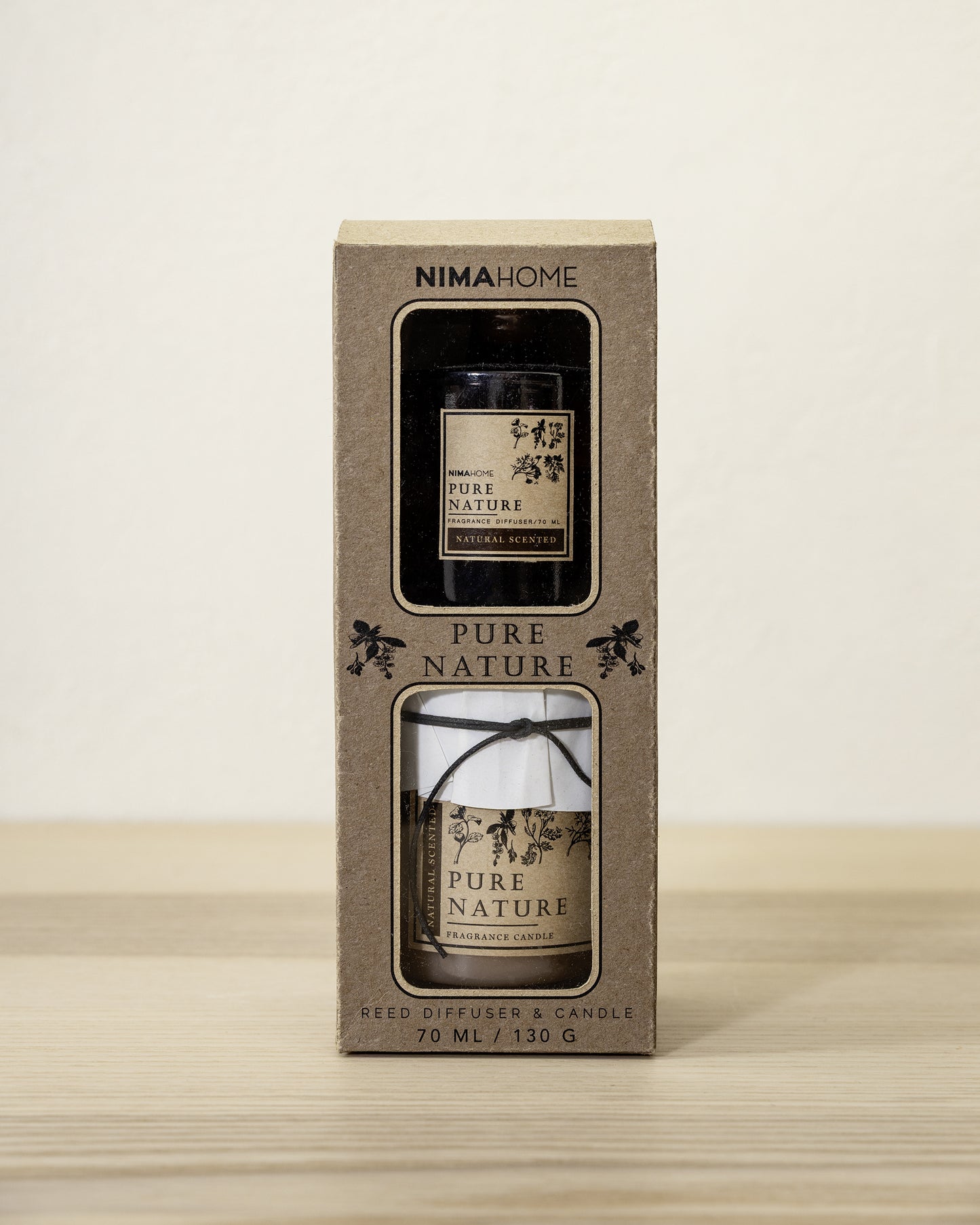 Σετ Αρωματικό Χώρου με Στικ 100ml & Αρωματικό Κερί 130gr - Pure Nature