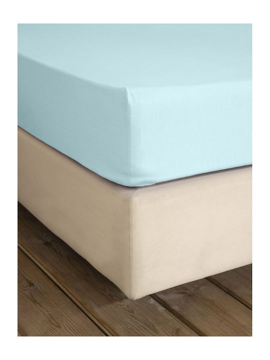 Σεντόνι Ημίδιπλο με Λάστιχο 120x200+32εκ. Unicolors Light Aqua - Nima - MyHouseandKids