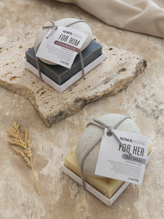 Σετ Σαπούνι χειροποίητο 125g + Πέτρα απολέπισης - Cedarwood
