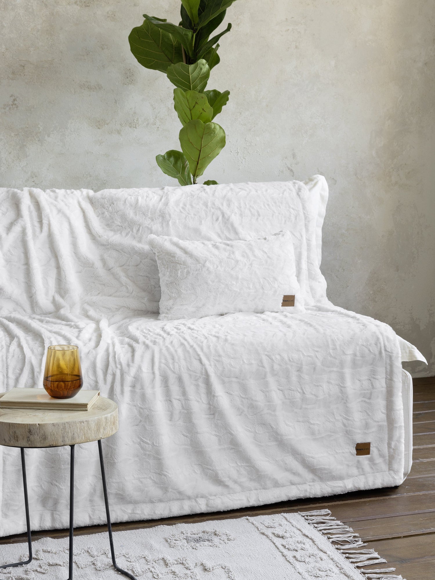 Κουβέρτα καναπέ 130x170 - Velure Cream