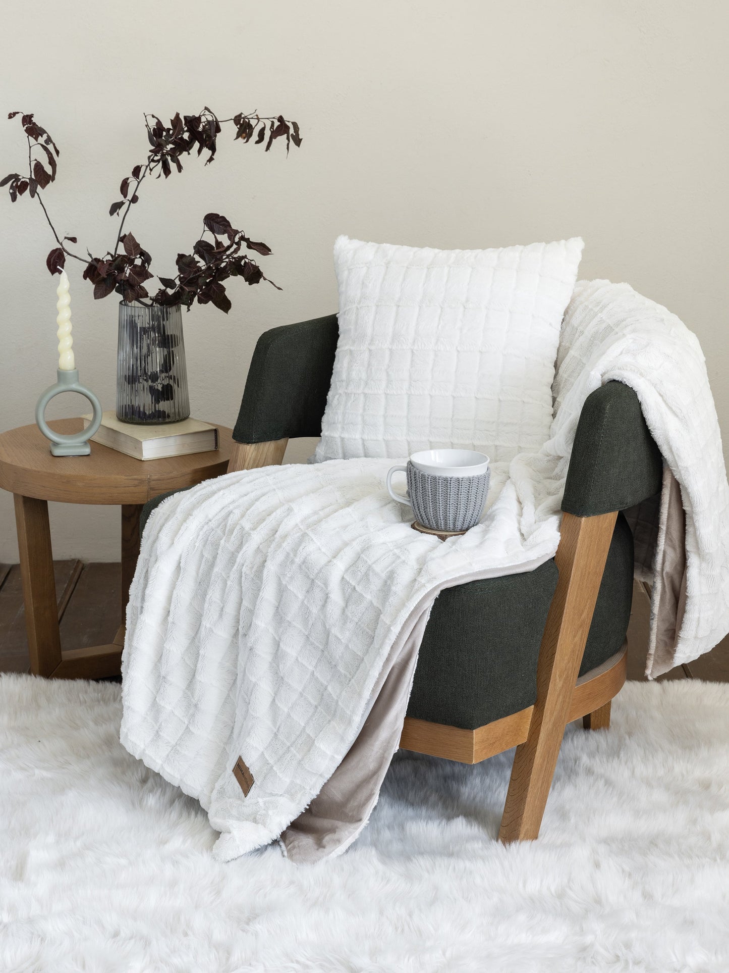 Κουβέρτα καναπέ 130x170 - Weave Cream