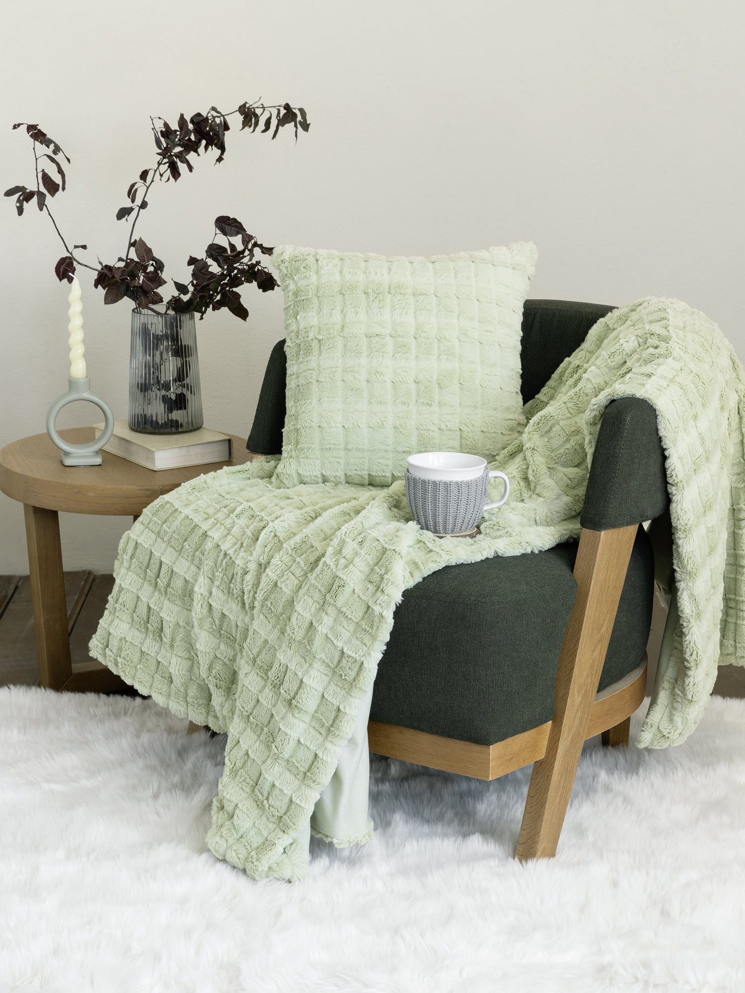Κουβέρτα καναπέ 130x170 - Weave Mint