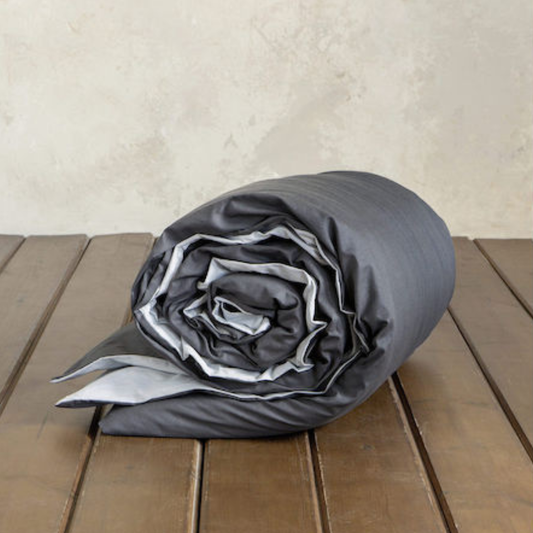 Παπλωματοθήκη 160Χ240 Μονή  Colors Shiny Gray - Midnight Gray - NimaHome - MyHouseandKids